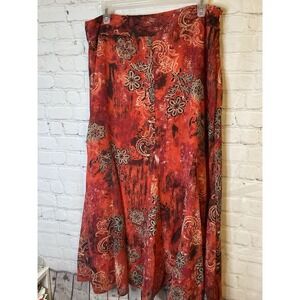 Cato Orange and Black Maxi Skirt Size 12